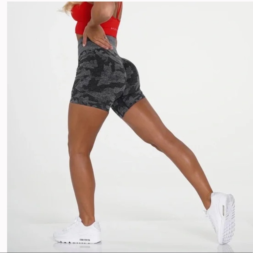 NVGTN Black Camo Seamless Shorts